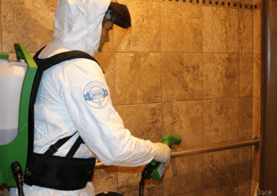 disinfecting bathroom